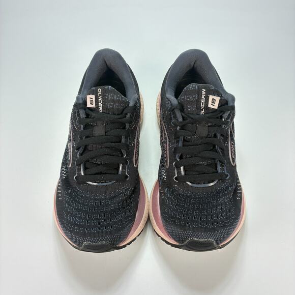 Brooks Glycerin 19 Black Pink Cushioned Running Shoes 1203431D074 Womens Size 6 - Picture 3 of 10
